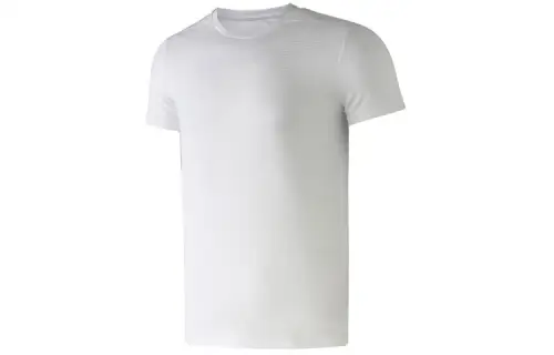 Li Ning T Shirts Men's White Crew Neck Moderate Straight Fit