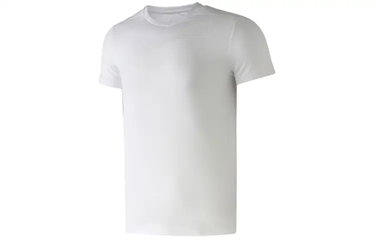 Li Ning T Shirts Men's White Crew Neck Moderate Straight Fit