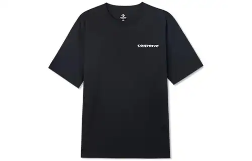 Converse T Shirts Men's Black Crew Neck Moderate Straight Fit