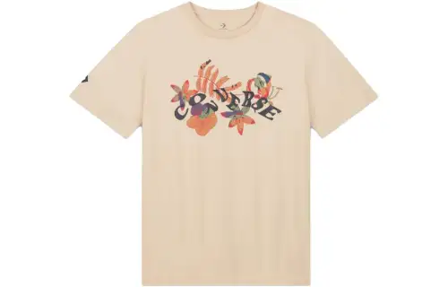 Converse T Shirts Men's Oat Milk Crew Neck Moderate Straight Fit