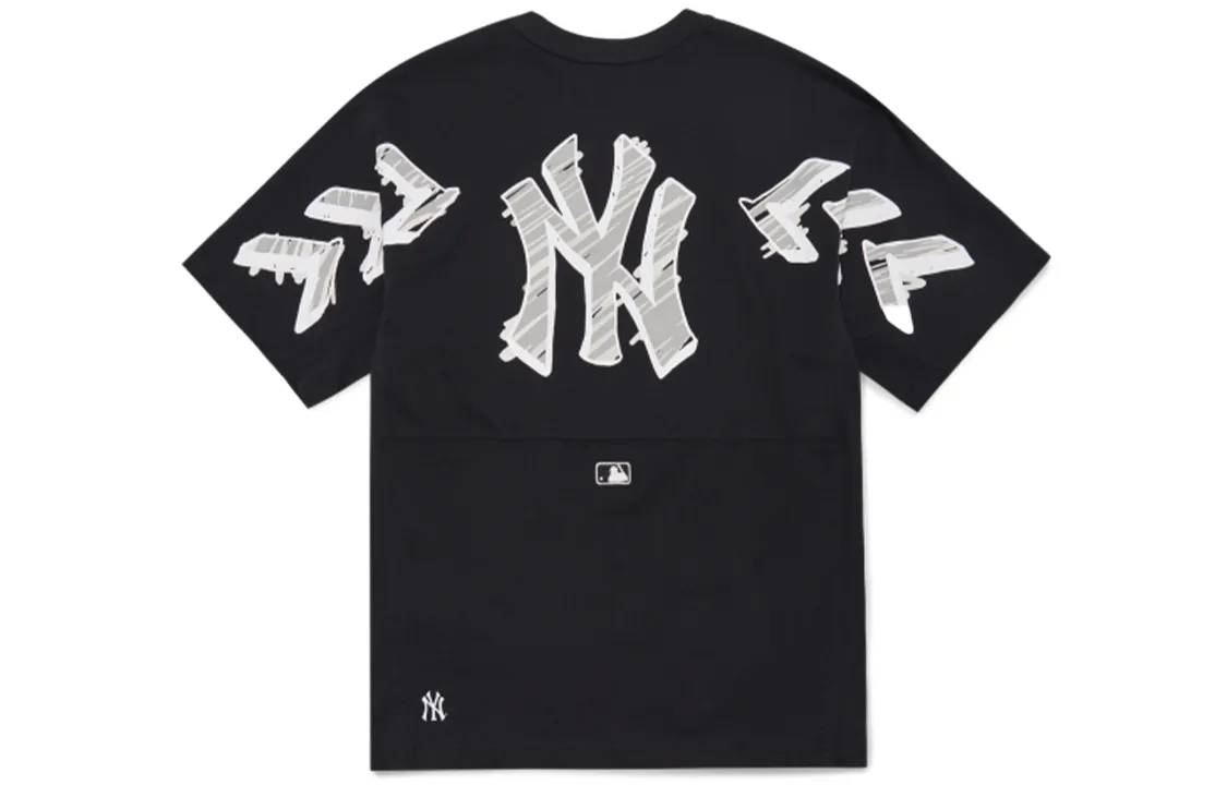 MLB Drop Shoulder Sleeve T-Shirt Unisex Black