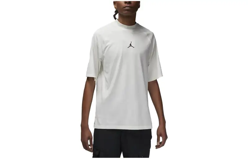 Nike T Shirts Men's White Half Turtleneck Moderate Straight Fit