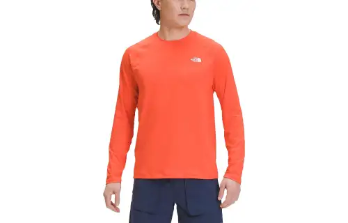 THE NORTH FACE T Shirts Men's Orange Crew Neck Moderate Straight Fit