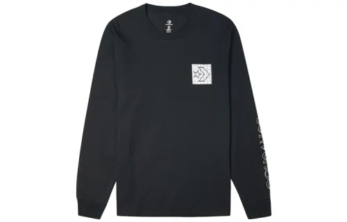 Converse T Shirts Men's Ink Black Crew Neck Moderate Straight Fit