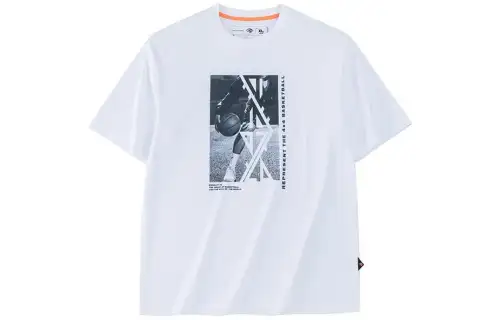 ANTA Basketball Collection T Shirts Men's White Crew Neck Moderate Straight Fit