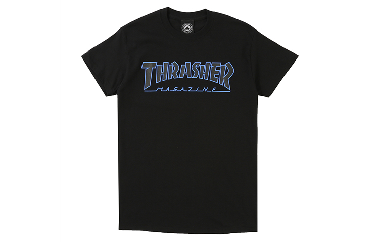 Thrasher T Shirts Unisex Black Crew Neck Moderate Straight Fit