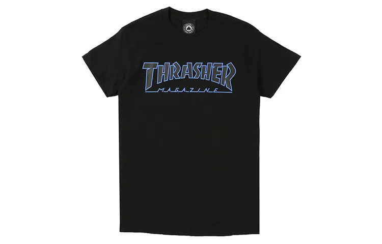 Thrasher T Shirts Unisex Black Crew Neck Moderate Straight Fit