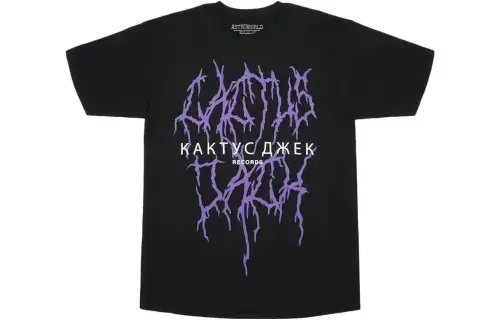 Travis Scott Letter Print T Shirt Unisex Black