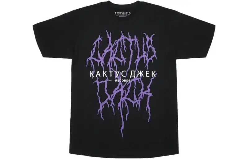 Travis Scott Letter Print T Shirt Unisex Black