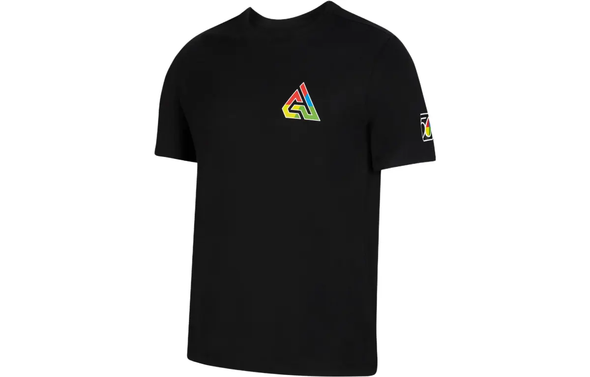 Nike T-Shirts Men's Black Crew Neck Moderate Straight Fit