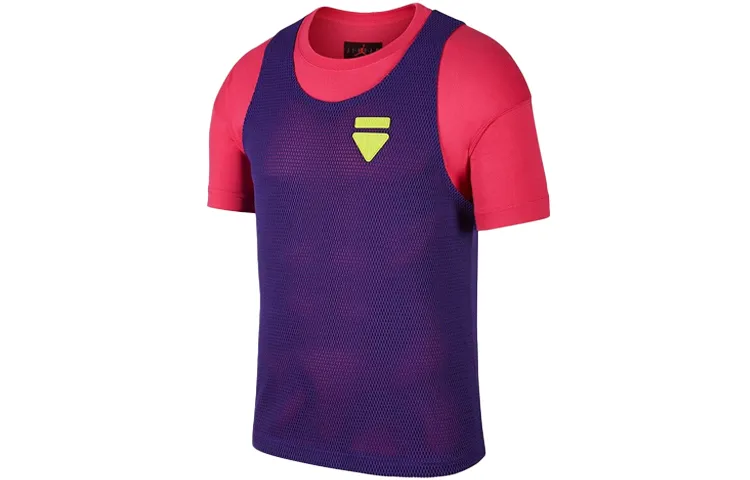 Jordan T-Shirts Men's Purple Crew Neck Moderate Straight Fit