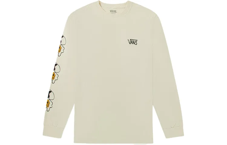 Vans Drop Shoulder Sleeve T Shirt Unisex Ecru