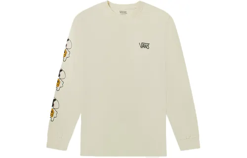 Vans Drop Shoulder Sleeve T Shirt Unisex Ecru