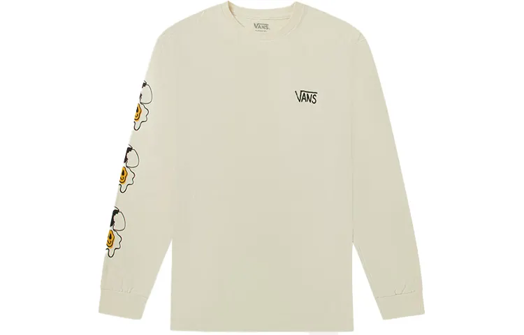 Vans Drop Shoulder Sleeve T Shirt Unisex Ecru