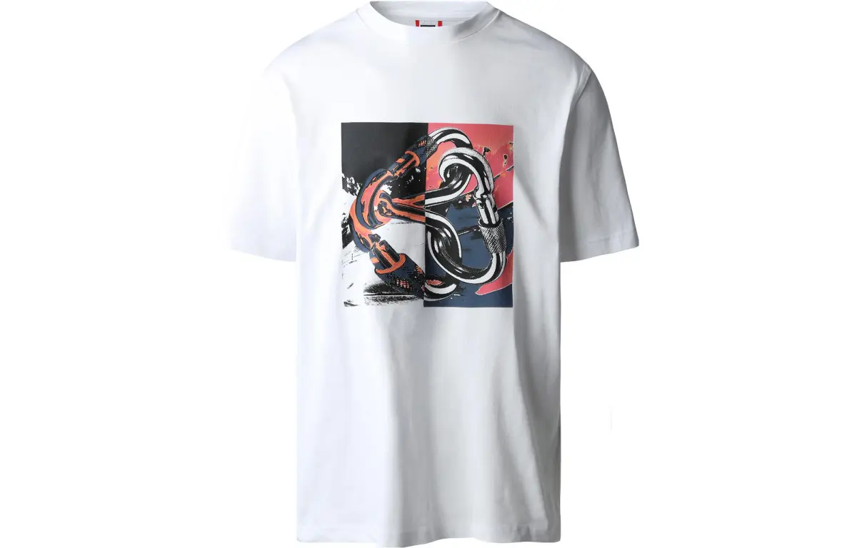 THE NORTH FACE T-Shirts Men's White Crew Neck Moderate Straight Fit