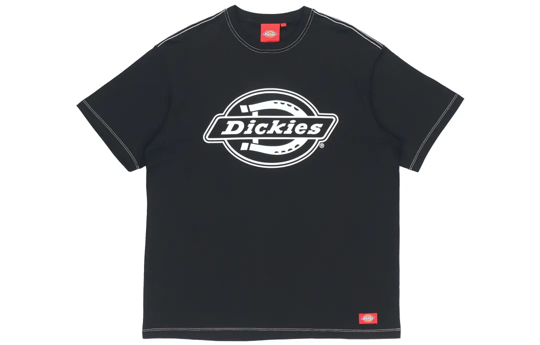 Dickies T Shirts Men's Black Crew Neck Moderate Straight Fit