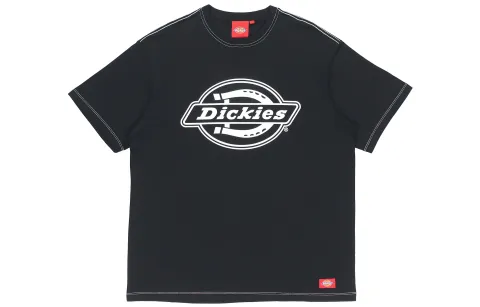 Dickies T Shirts Men's Black Crew Neck Moderate Straight Fit