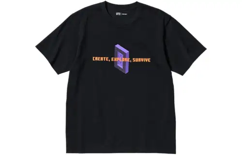 UNIQLO x Minecraft SS22 T Shirt Unisex Black