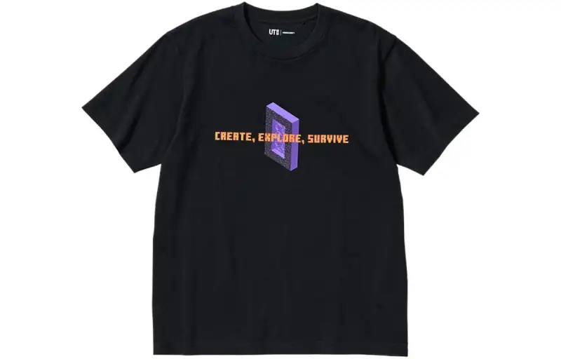 UNIQLO x Minecraft SS22 T Shirt Unisex Black