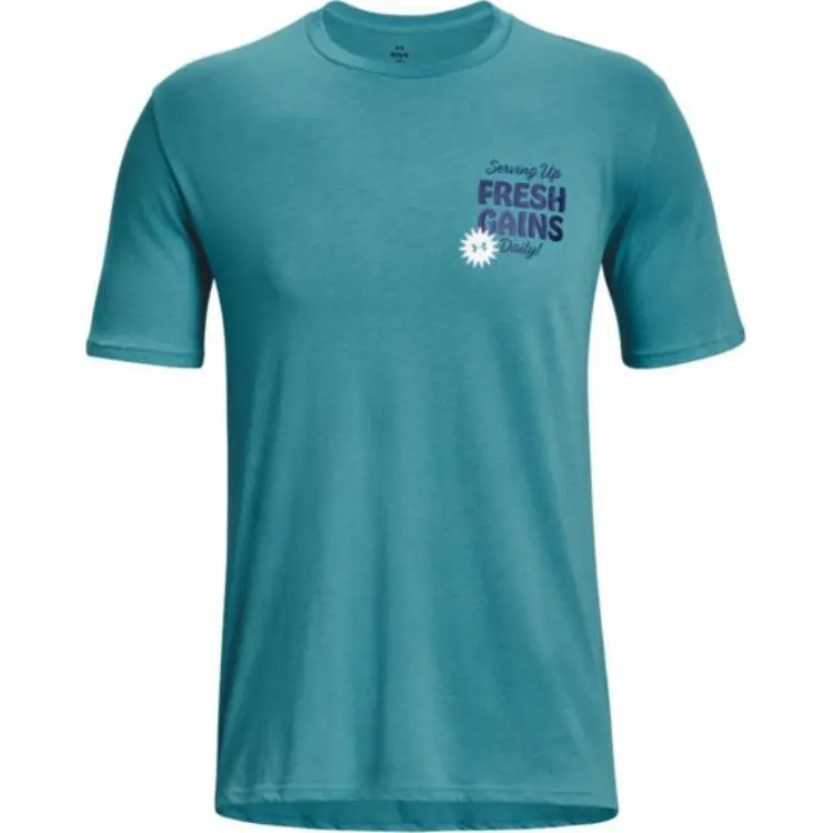 Under Armour T-Shirts Men's Blue Crew Neck Moderate Straight Fit