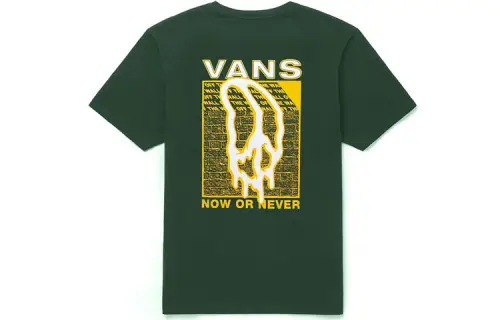 Vans T Shirts Men's Green Crew Neck Moderate Straight Fit