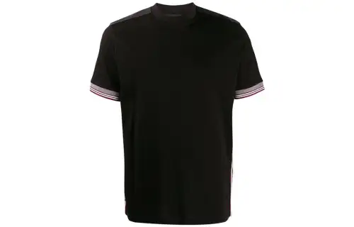 PRADA T Shirts Men's Black Crew Neck Moderate Straight Fit