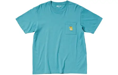 UNIQLO T Shirts Unisex Green Crew Neck Moderate Straight Fit