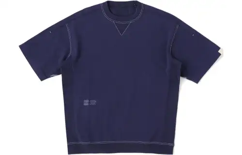 New Balance T Shirts Men's Dark Blue Crew Neck Moderate Straight Fit