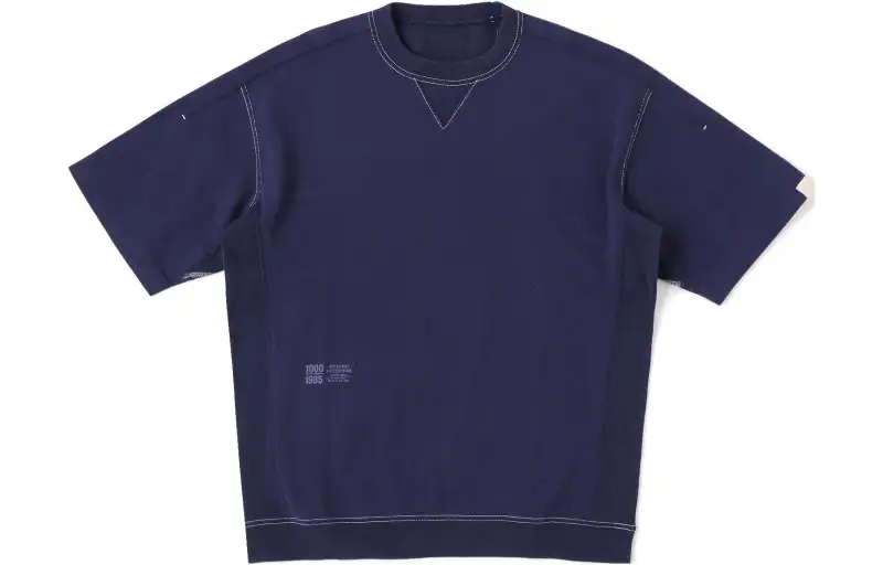 New Balance T Shirts Men's Dark Blue Crew Neck Moderate Straight Fit