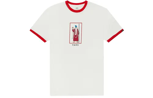 Vans T Shirts Unisex White Crew Neck Moderate Straight Fit