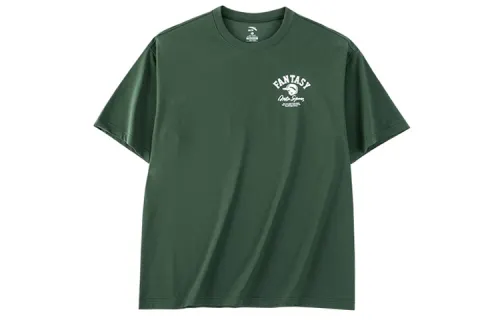 Anta Crew Neck Fitted Straight Fit Short Sleeved T Shirt Men's Scepter Green