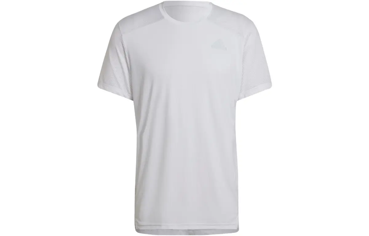 Adidas T-Shirts Men's White Crew Neck Moderate Straight Fit