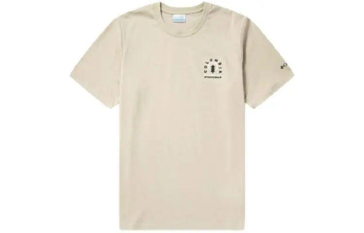 Columbia T-Shirts Unisex Khaki Crew Neck Moderate