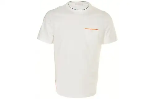 PRADA T Shirts Men's White Crew Neck Moderate Straight Fit