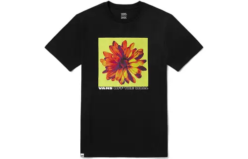 Vans T Shirts Unisex Black Crew Neck Moderate Straight Fit