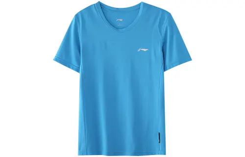 Li Ning T Shirt Men's Glossy Finish Blue