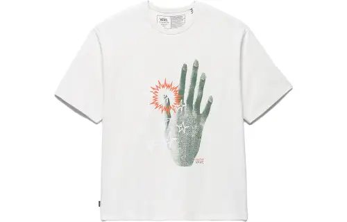 Vans X QUASI T Shirts Unisex Gray Crew Neck Moderate Straight Fit