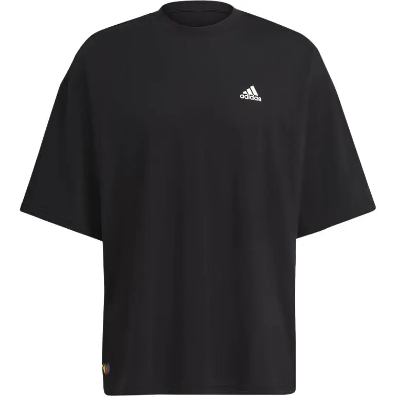 Adidas T-Shirts Men's Black Crew Neck Moderate Straight Fit