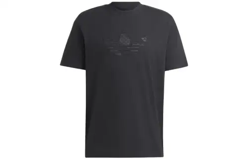 Adidas Originals T Shirts Men's Black Crew Neck Straight Fit