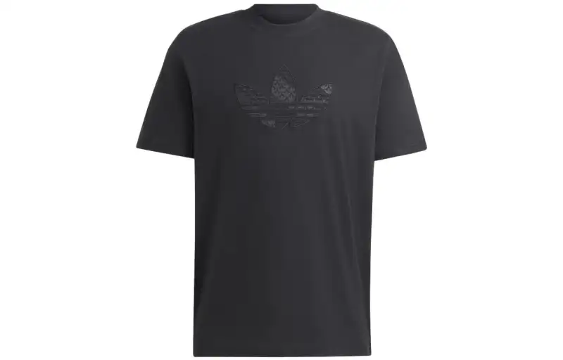 Adidas Originals T Shirts Men's Black Crew Neck Straight Fit
