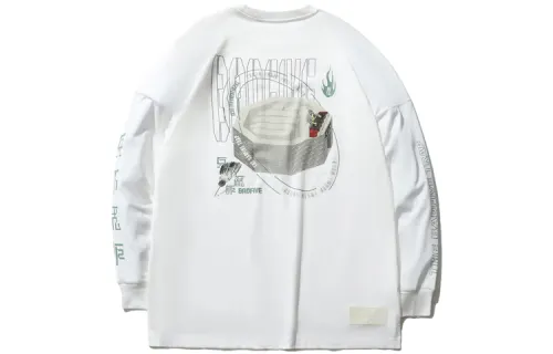Li Ning BADFIVE T Shirts Men's Basic White Crew Neck Moderate Straight Fit