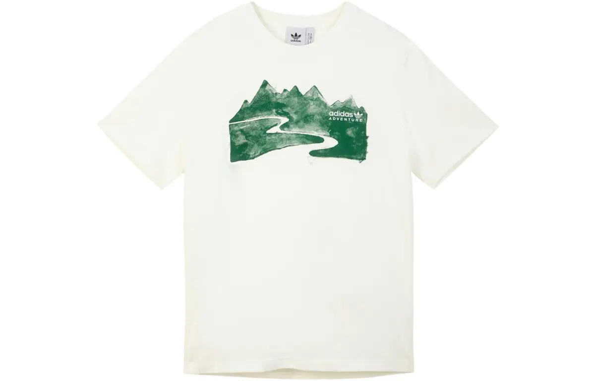 Adidas T-Shirts Men's White Crew Neck Moderate Straight Fit
