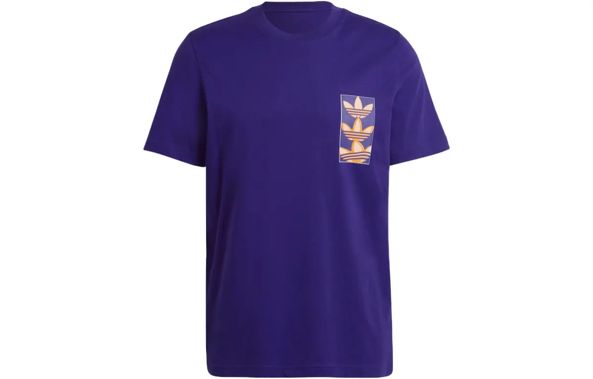 Adidas Originals T-Shirts Men's Collegiate Purple Crew Neck Moderate Straight Fit