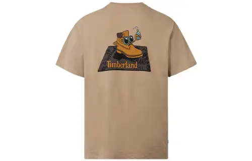 Timberland T Shirts Men's Brown Crew Neck Moderate Straight Fit
