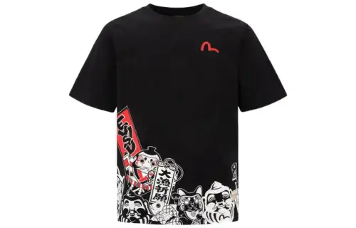 EVISU T Shirts Men's Crew Neck Moderate Straight Fit
