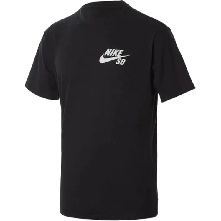 Nike SB T-Shirts Men's Black Crew Neck Moderate Straight Fit