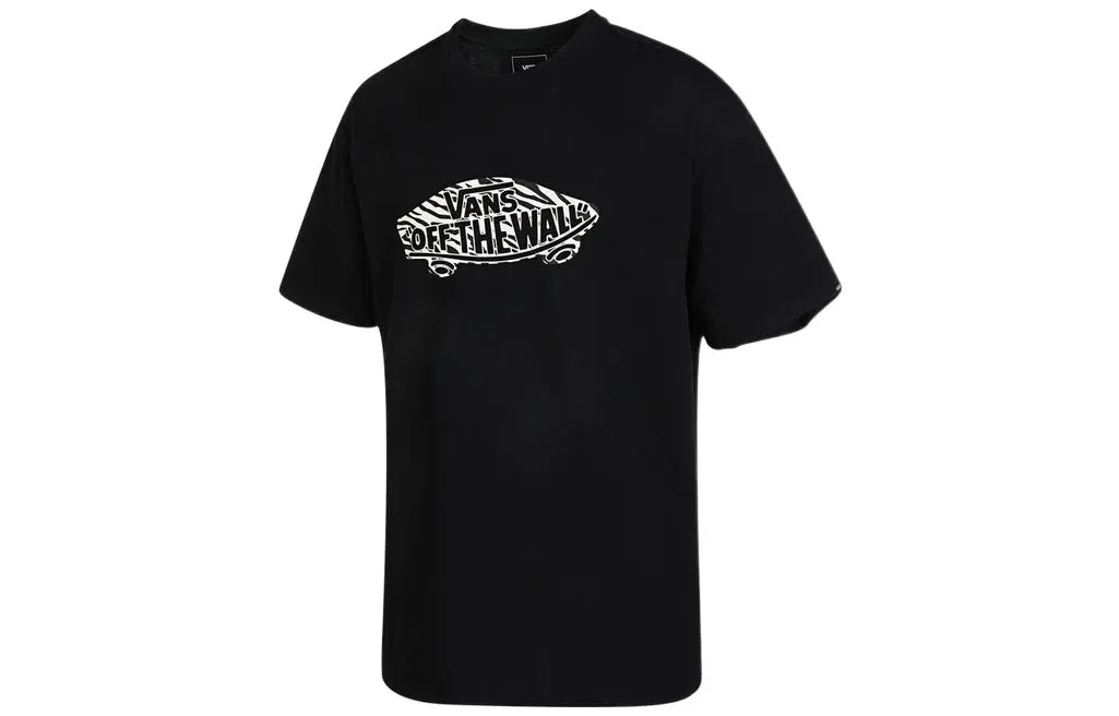 Vans T Shirts Men's Black Crew Neck Moderate Straight Fit