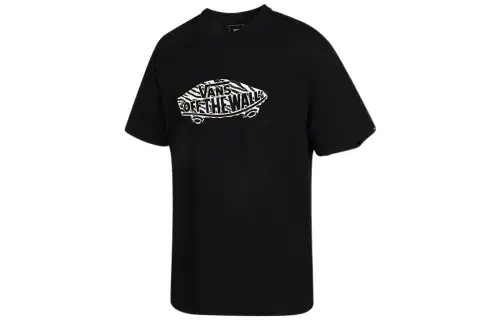 Vans T Shirts Men's Black Crew Neck Moderate Straight Fit