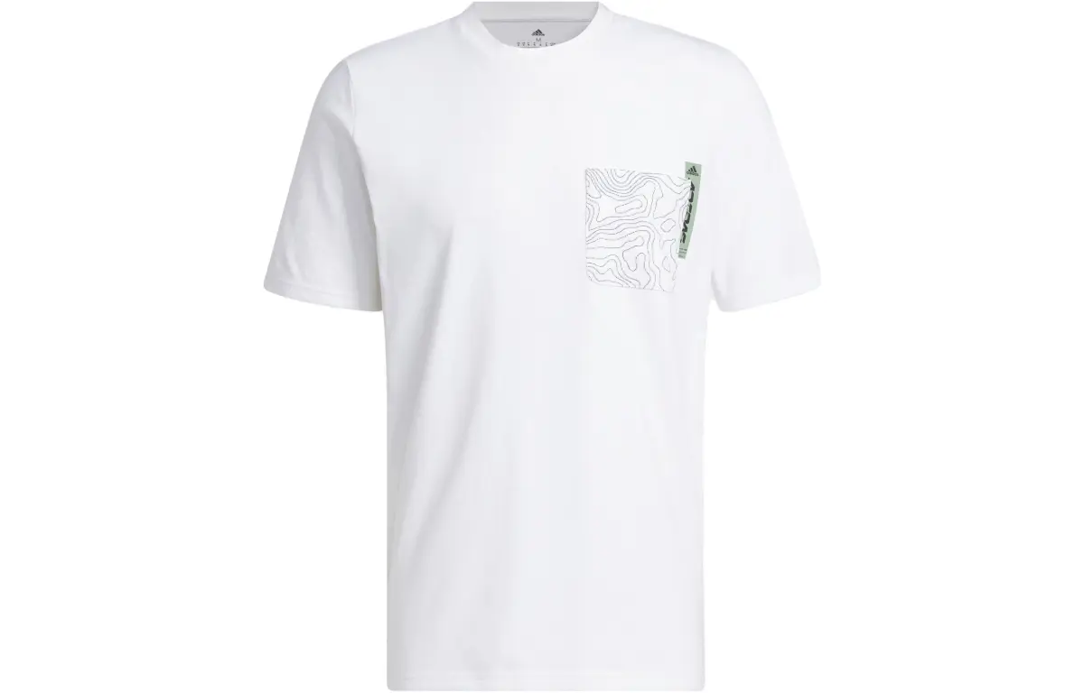 Adidas CITY ESCAPE T-Shirts Men's White Crew Neck Moderate Straight Fit
