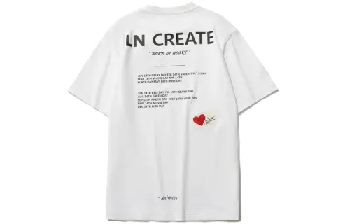 Li Ning Sports Fashion Collection T Shirts Unisex White Crew Neck Moderate Straight Fit